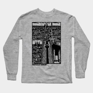 Berlin Skyline, Manga Style, Created by AI Long Sleeve T-Shirt